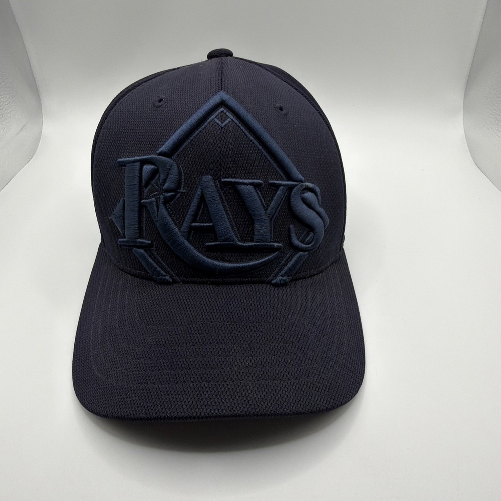 Tampa Bay‎ Rays '47 Brand Blue Blackout Flex Fit Hat MLB Baseball Cap S/M